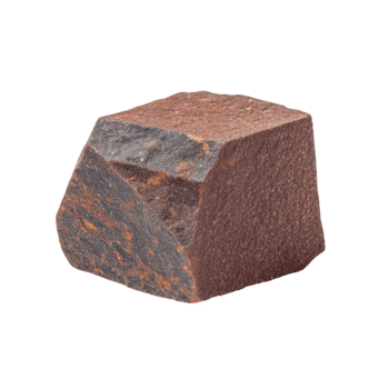 Raw mineral stone rough texture brown and gray color natural surface geology sample isolated on transparency background earthy tone unpolished angular shape solid material png