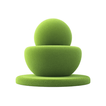 grön abstrakt skulptur, modern geometrisk form, mjuk textur, minimal design, isolerat på genomskinlighet bakgrund, kreativ konst objekt, lekfull och lugnande visuell stil png