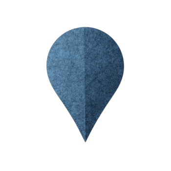Blue felt location pin icon, textured map marker symbol, isolated on transparent background, modern navigation element for digital maps, travel, or direction concepts png