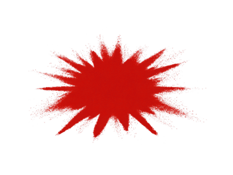 röd måla stänka ner med skarp kanter och spridd droppar på genomskinlighet bakgrund, skapande dramatisk, energisk, och dynamisk abstrakt design element för kreativ projekt png