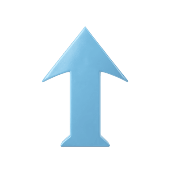 verso l'alto blu freccia simbolo con lucido finire isolato su trasparente sfondo che rappresentano direzione navigazione progresso o aumentare adatto per ragnatela design attività commerciale o Infografica uso png