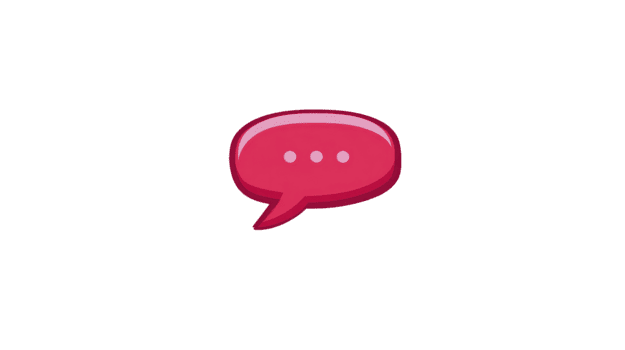 habla burbuja icono con Tres puntos, lustroso rosado charla símbolo, comunicación concepto, aislado en transparente fondo, moderno digital mensaje, sencillo y juguetón diseño png