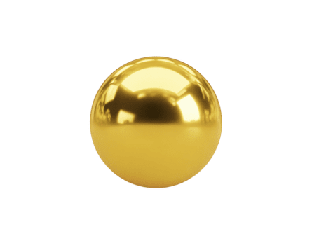 Golden sphere, shiny metallic ball, isolated on transparency background, reflective surface, modern minimal design, elegant and luxurious, perfect for decoration or 3D rendering projects png