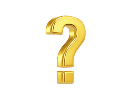 dorado pregunta marca símbolo con brillante metálico finalizar, aislado en transparente fondo, 3d representación, simbolizando curiosidad, consulta, y misterio, adecuado para educación o examen concepto png