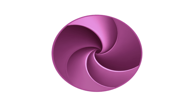 Abstract pink swirl design, circular shape with smooth gradient, modern geometric pattern, isolated on transparent background, creative and dynamic, suitable for digital art and graphic projects png