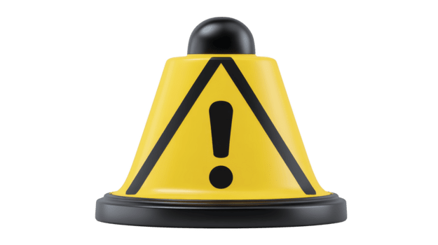 giallo avvertimento campana con esclamazione marchio isolato su trasparenza sfondo simboleggiante mettere in guardia attenzione notifica e Attenzione adatto per sicurezza emergenza o importante Messaggio concetti png