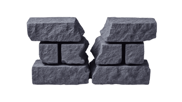 cassé pierre mur fissuré gris maçonnerie rugueux texture isolé sur transparent Contexte symbolisant destruction séparation et force adapté pour construction ou architecture concepts png