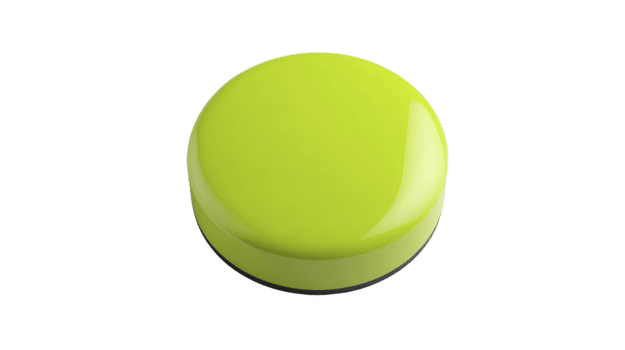 Lima verde redondo botón con lustroso superficie, aislado en transparencia fondo, moderno mínimo diseño, vibrante color, adecuado para usuario interfaz, juguetón y energético estado animico png