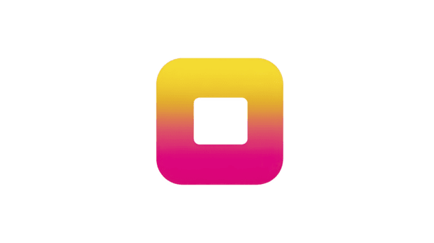 Yellow pink gradient square icon rounded corners minimalistic style isolated on transparent background modern digital design vibrant color abstract shape cheerful and creative mood png