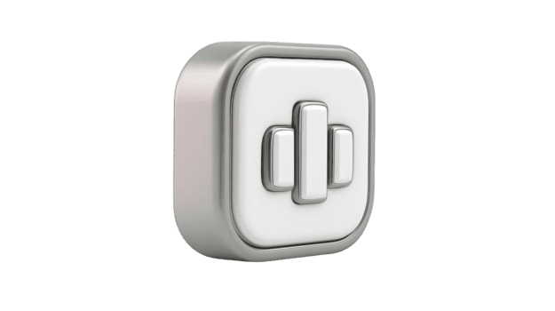 3d metallisk fyrkant ikon med vertikal bar Diagram symbol, modern minimal design, isolerat på genomskinlighet bakgrund, lämplig för teknologi, finansiera, eller data visualisering begrepp png