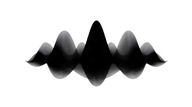 astratto suono onda, nero e bianca forma d'onda, digitale Audio visualizzazione, liscio curva, moderno minimo disegno, isolato su trasparente sfondo png