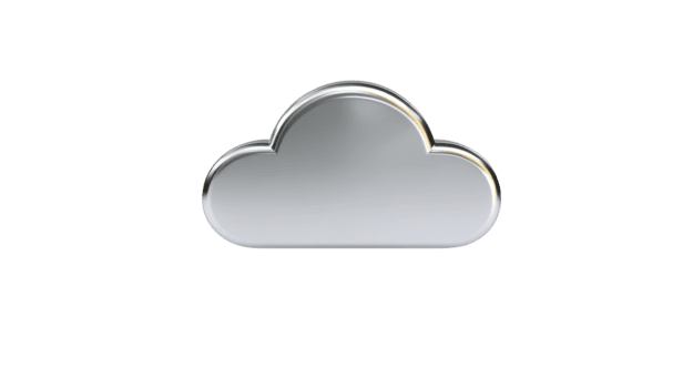 argento nube icona metallico nube simbolo isolato su trasparenza sfondo moderno tecnologia concetto minimo design brillante superficie digitale Conservazione futuristico pulito e semplice stile png