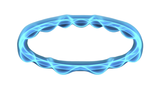 azul brillante anillo con resumen ola modelo futurista energía lazo digital Arte aislado en transparente antecedentes moderno vibrante dinámica tecnología inspirado png