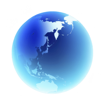 blu globo mostrando Asia, Australia, e Pacifico oceano con liscio pendenza, isolato su trasparente sfondo, simboleggiante globale connessione, ambiente, e geografia png