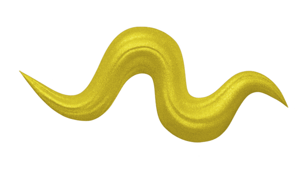 gul vågig linje, abstrakt form, isolerat på transparent bakgrund, skinande textur, modern design, kreativ element, lekfull och energisk stil png