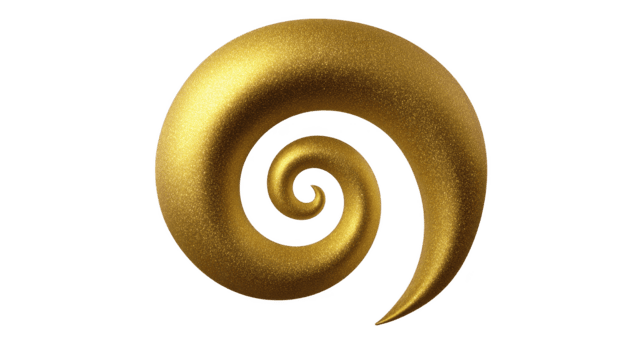 gyllene spiral metallisk virvla runt abstrakt form skinande textur 3d design elegant kurva dekorativ element isolerat på transparent bakgrund lyxig modern konst png