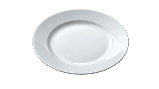 bianca ceramica piatto, il giro e vuoto, isolato su trasparente sfondo, pulito e semplice vasellame per cenare o cucina uso, minimalista e elegante stile png