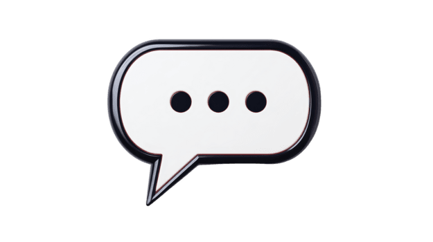 habla burbuja icono con Tres puntos transparencia antecedentes negro contorno sencillo comunicación símbolo moderno estilo aislado digital ilustración mínimo diseño expresivo mensaje concepto png