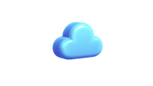 3d blu nube icona, lucido e liscio, isolato su trasparente sfondo, simboleggiante tecnologia, dati Conservazione, e digitale comunicazione, con moderno e minimalista stile png