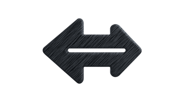 Doppio freccia icona, nero metallico struttura, isolato su trasparente sfondo, simboleggiante direzione, navigazione, o scambio, adatto per utente interfaccia o ragnatela design png