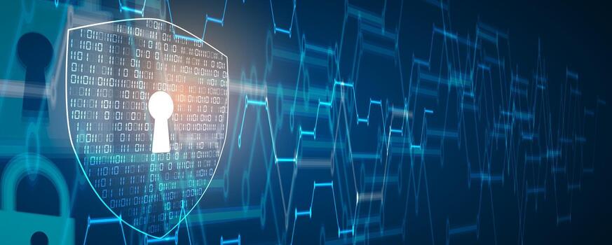 un digital imagen de un proteger con un teclado vector