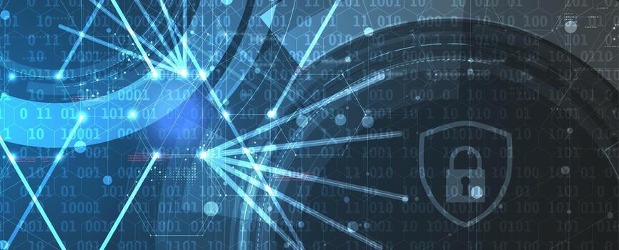 un digital imagen de un computadora pantalla con un bloquear y un digital código vector