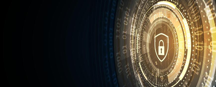 un circular digital imagen con un oro bloquear en eso vector