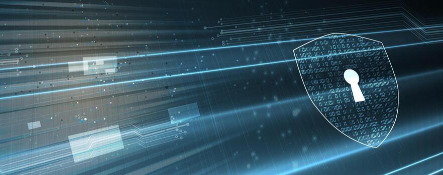 un digital imagen de un teclado y un proteger vector