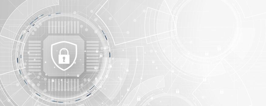 un blanco antecedentes con un computadora y un candado vector