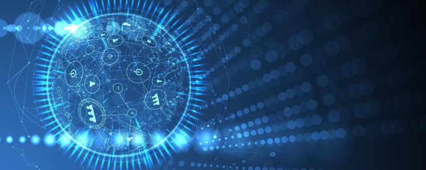 el digital mundo es mostrado con un circulo de números vector