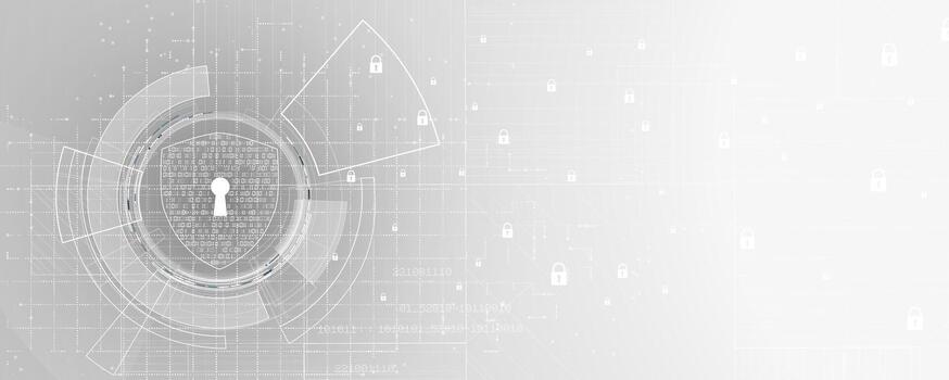 un futurista antecedentes con un ojo de cerradura y un computadora vector