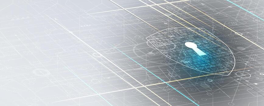 un azul y blanco imagen de un llave bloquear en un computadora pantalla vector