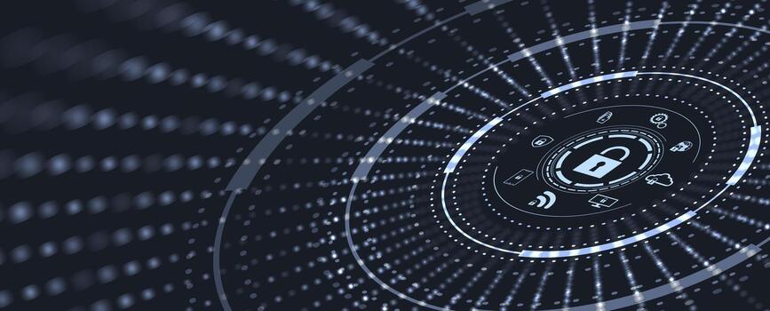 un circular digital imagen con un bloquear en eso vector