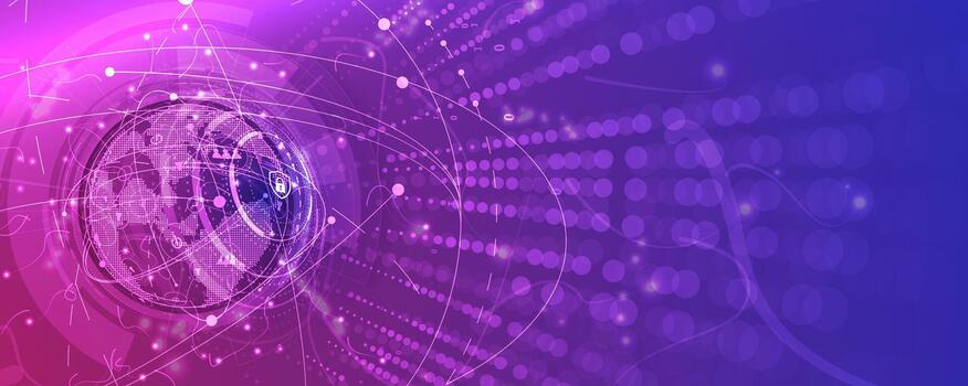 Cyber security and information or network protection. Future cyber technology web services for business and internet project vector