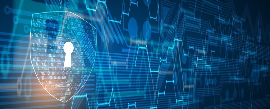 un digital imagen de un teclado y un bloquear en un computadora pantalla vector