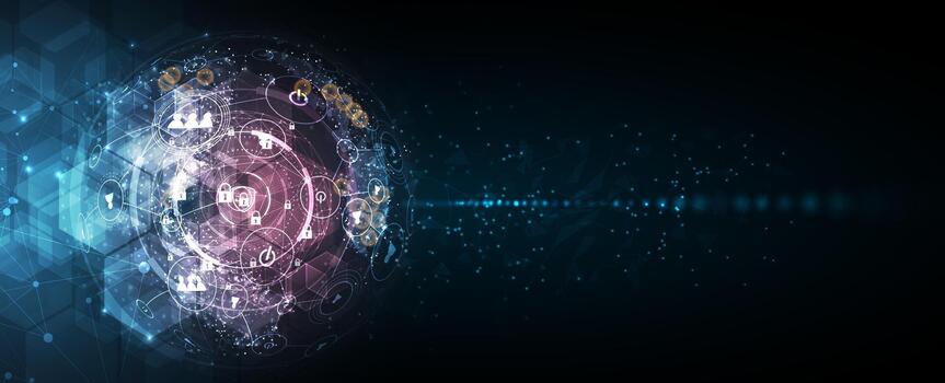 un futurista antecedentes con un digital reloj vector