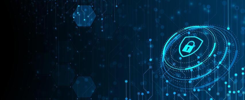 cyber security concept with digital technology background vector