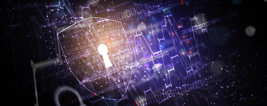 un computadora pantalla con un ojo de cerradura en eso vector