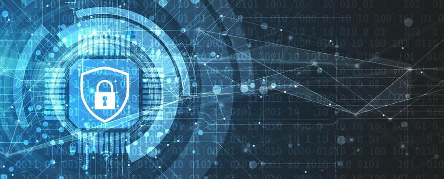 Digital lock and binary data background vector