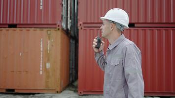 en un envase patio trasero, el jefe caucásico ingeniero confronta su equipo acerca de el errores en su datos archivo. él Comparte vital realimentación mientras mostrando visible ira y decepción video