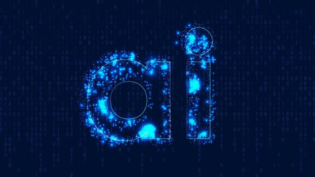 AI Intelligence with neural networks data flows symbolizing machine learning and automation. For tech ads websites and marketing campaigns. illustration... vector