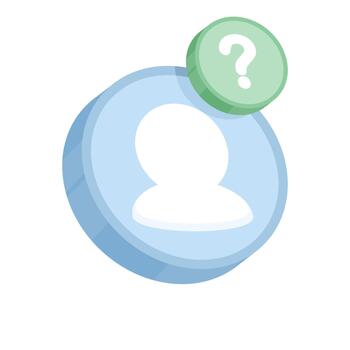 Flat illustration of a disguised user symbol featuring a question mark avatar, showing an unidentified person, anonymous account, and secret profile identity. vector
