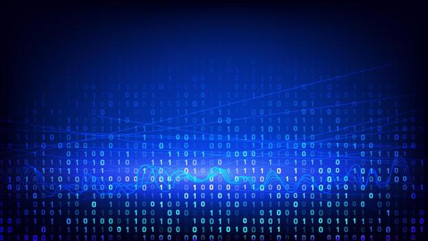 binario código 0 0 y 1 en digital azul antecedentes tecnología concepto vector