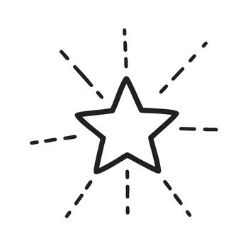 negro mano dibujado Starburst con rayado líneas en blanco antecedentes brillar brillar vector