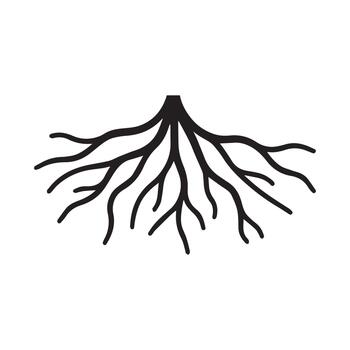 Delicate Overlapping Root Design Formed With Minimal Line Patterns vector