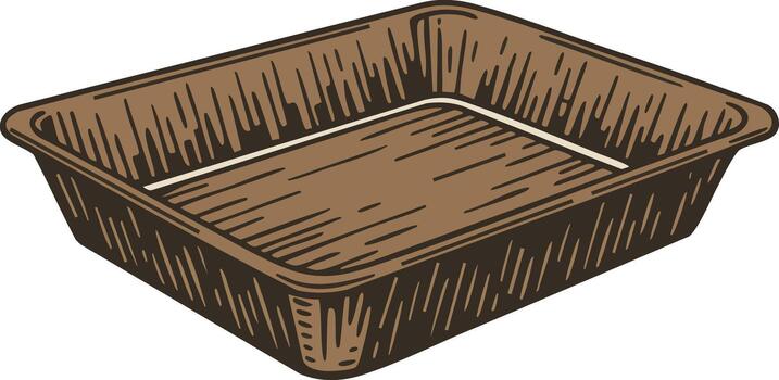 de madera rectangular bandeja con texturizado superficie para servicio o almacenamiento en rústico estilo ilustración vector