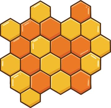 Honeycomb Pattern with Orange and Yellow Hexagonal Cells Illustration for Nature and Design Concepts vector