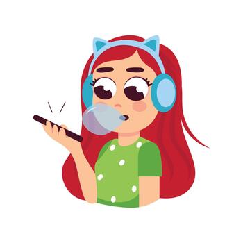 utilizando móvil plano diseño ilustraciones. vector