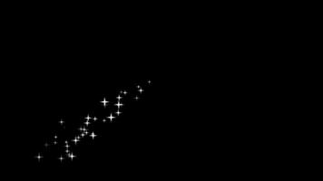 Magia leggero effetto curva pista Magia scintillante bokeh effetti, bianca raggiante Fata scintillare linea scoppiare animazione nero schermo sfondo, 4k animazione video