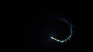 Neon- Technik glühend Partikel Schleife, Gold funkeln Magie Pfad, Licht Bokeh Overlay video